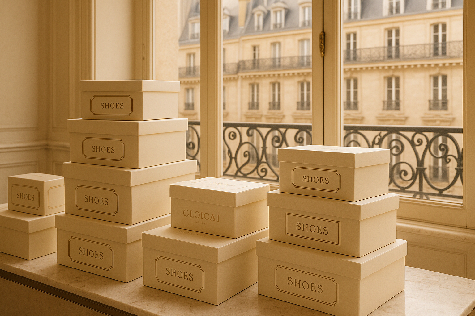 cajas de zapatos en paris