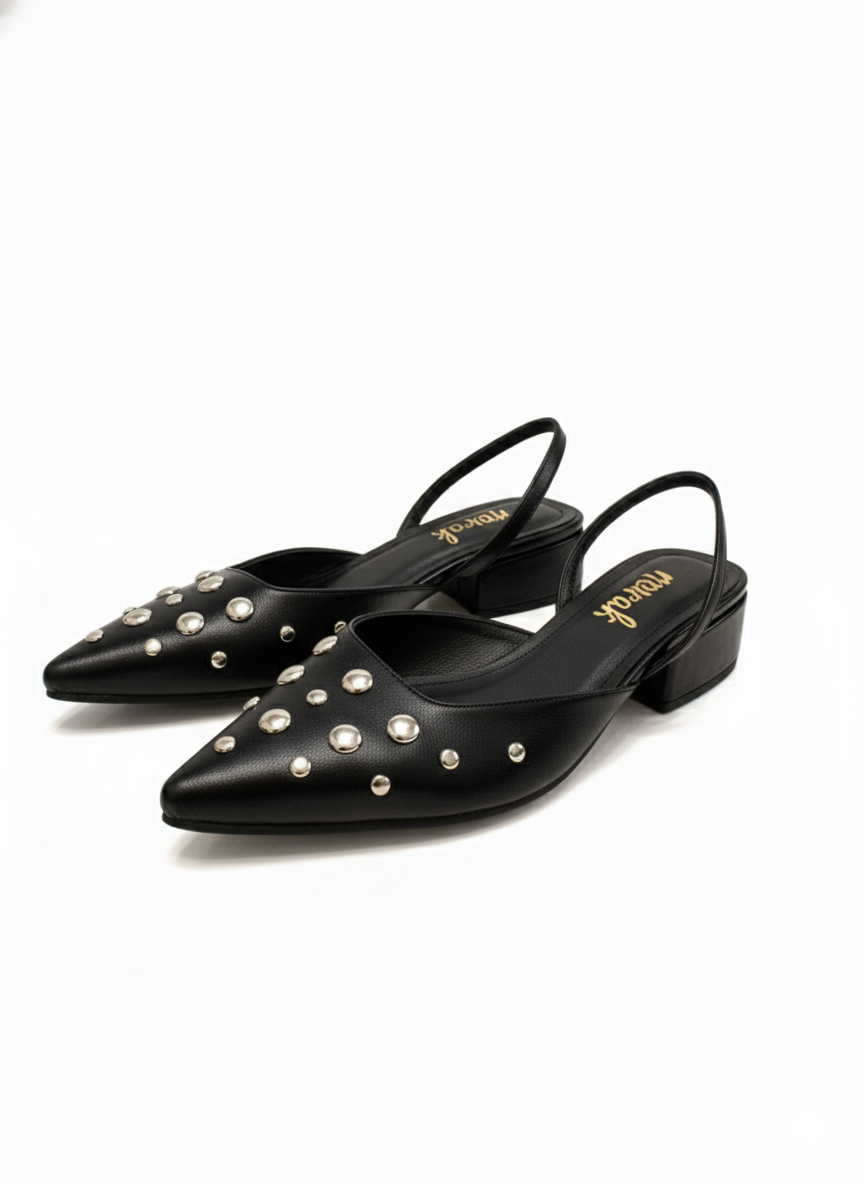 FLATS SLINGBACK AMATISTA NEGRA